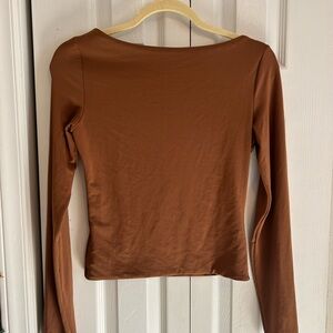 SHEIN Rust Long Sleeve Top